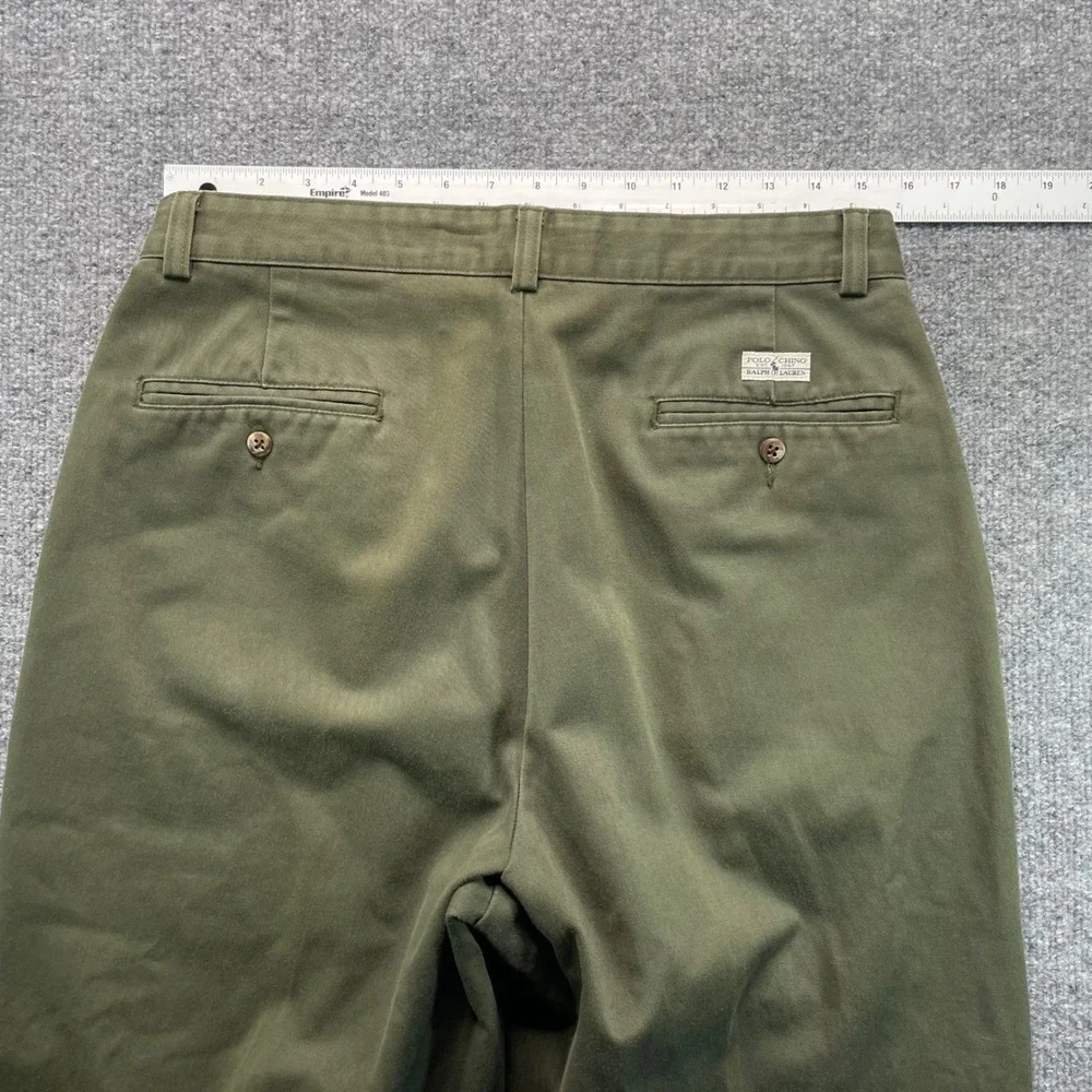 Polo Ralph Lauren Andrew Pant Mens 32x30 Cypress Green Pleated Chino Cotton